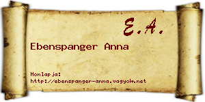 Ebenspanger Anna névjegykártya